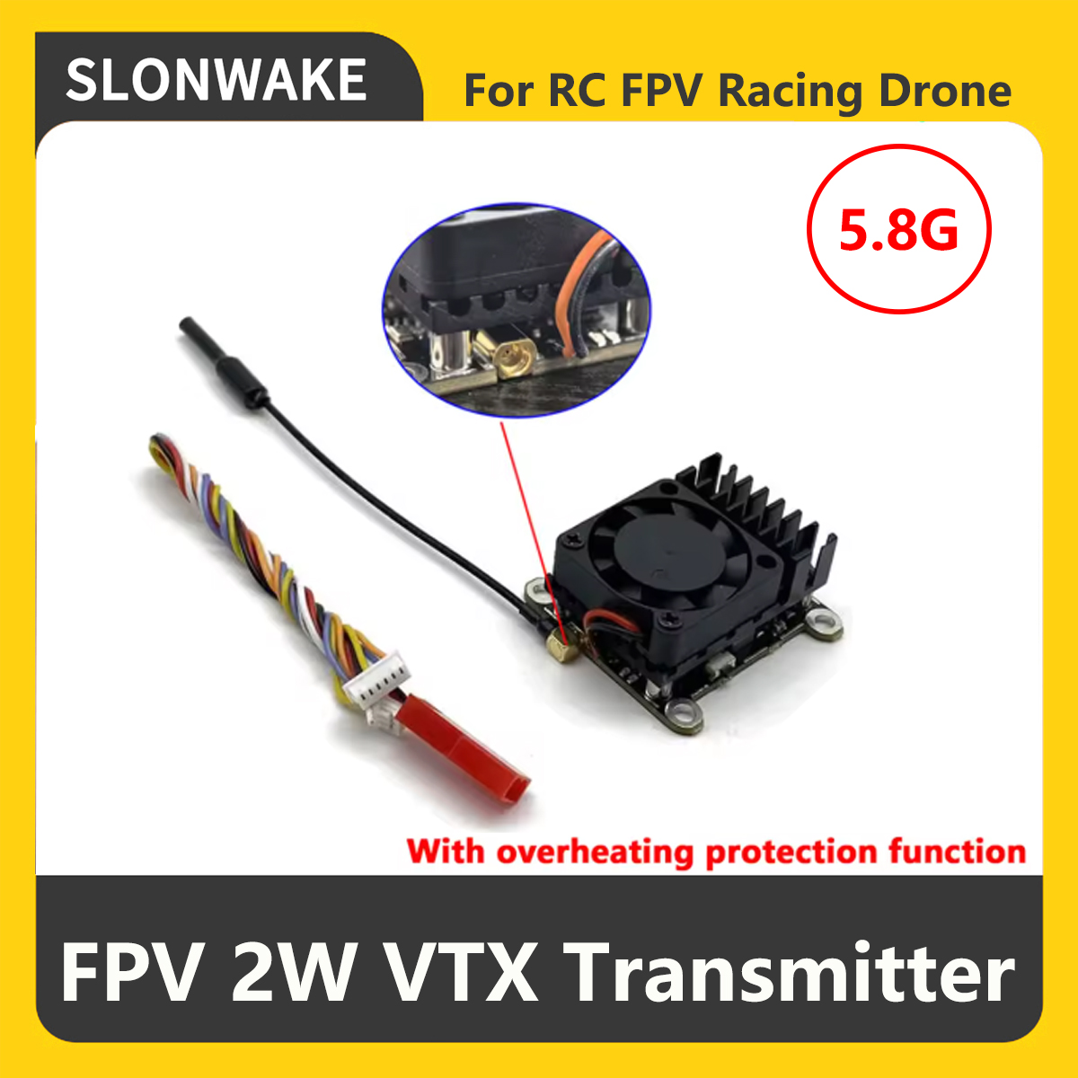 جهاز إرسال SLONWAKE 5.8G 2000m - مراجعة Drone Frame وسعره