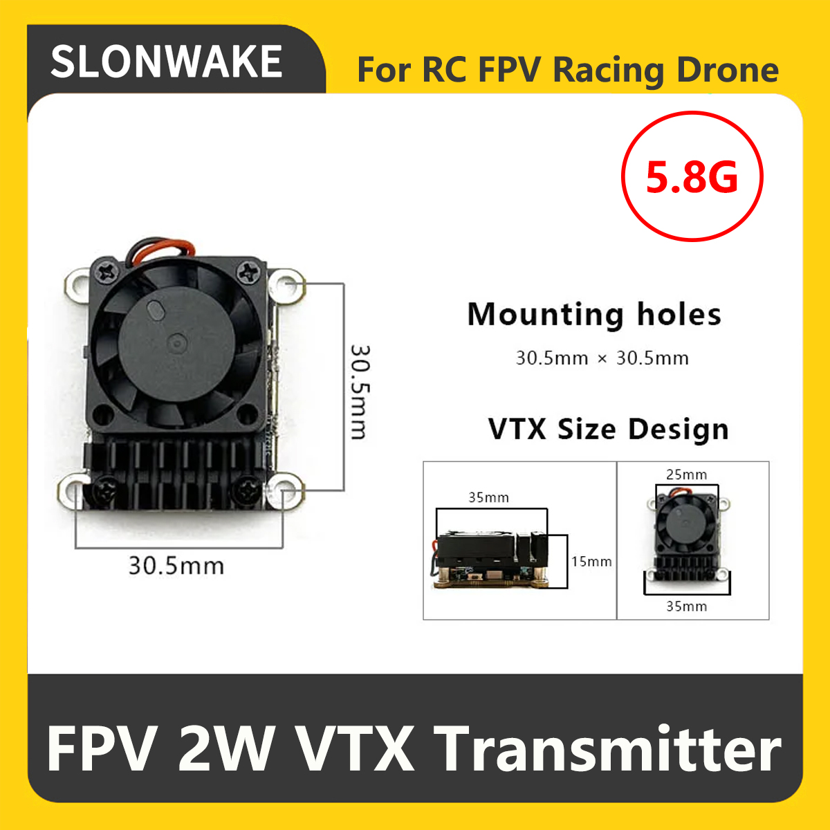 جهاز إرسال SLONWAKE 5.8G 2000m - مراجعة Drone Frame وسعره
